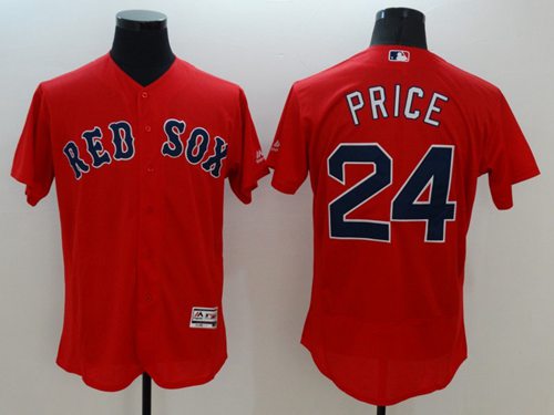 Red Sox #24 David Price Red Flexbase Authentic Collection Stitched MLB Jersey - Click Image to Close